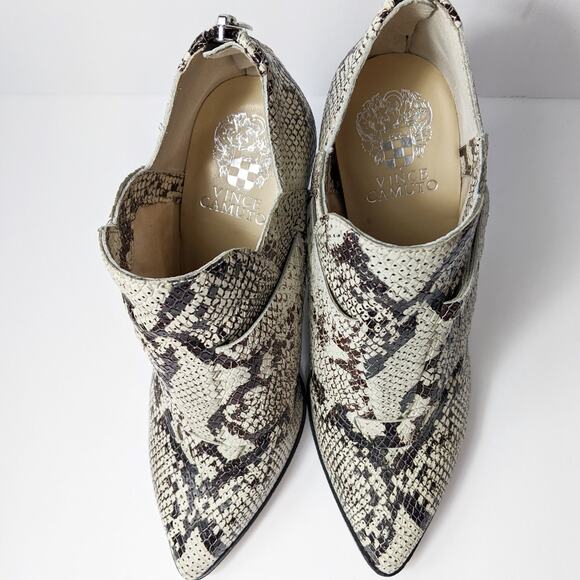 Vince Camuto 8 Levana snake animal print western boot bootie high heel pointed - Picture 4 of 6